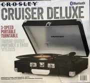 Crosley CR8005D-BC Cruiser Deluxe 3-Speed Turntable - Bluetooth - Black NIB NEW