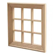 Dollhouse Furniture Wooden 9 Pane Window 1:12 Miniature DIY Accessories