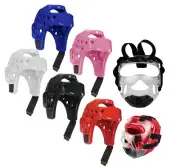 Foam Head Gear w/ Clear Face Shield guard Sparring Taekwondo Karate Boxing MMA
