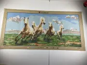 Diamant Needlepoint Tapestry Canvas White Running Horses 43in X 19in 10 Count