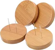 ULDIGI 4pcs Wooden Crochet Doll Stand Queen Yarn Base Doll Display Rack for Boys and Girls