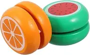 Yardwe 2Pcs Wooden Cartoon for Funny and Educational Playthings Enhance Coordination Skills for Outdoor Fun Includes and Watermelon Designs