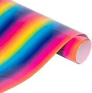 VINYL FROG Rainbow Heat Transfer Vinyl 12"x6ft HTV Vinyl Roll Patterned Iron on Vinyl for T-Shirt Heat Press Decoration/DIY Craft project(Rainbow spectrum 01)