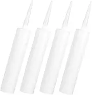 4pcs Empty Hose Mastic Sealant Caulking Tubes Grout Caulk Sealing Sealer Universal Sealant Tube White Plastic
