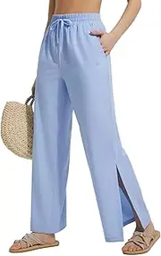 [baleaf] Women's Swim Pants Quick Dry Summer Holiday Pants Wide Leg Trousers Loose Fit with Pockets