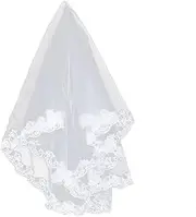 [WOFASHPURET] Bridal Wedding Veil Lace Veil White Long Tulle Wedding Chiffon