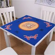 Mahjong Mat Card Table Cloth, Anti-Slip Mahjong Table Cover Mat, Universal Mahjong/Paigow/Poker/Dominos/Game Table Cover, Slip Resistant Mat(Blue)