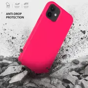 ZUSLAB iPhone 12 Case Nano Silicone Shockproof Rubber Bumper Cover for Apple (2020) - Hot Pink