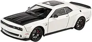 Finished Scale Model 1:24 for Dodge Challenger SRT Simulation Alloy Car Model Pull Back Sound Light All Doors Openable Vehicle Model Presents Ornaments(White)