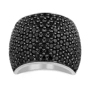 Bevilles Black Spinel Pave Dress Ring with Sterling Silver