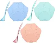 GANAZONO 6Pcs Silicone Pet Food Can Covers Spoons Set Easy Open Sealing Lids for Dog Cat Food Safe Practical Feeding Tools Keeps Canned Food Spoons Included