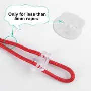 12pcs Plastic Spring Cord Locks Double Hole End Stop Rope Toggle Fastener Clear