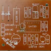 DC Variable Power Supply (TIP 3055/LM 723) DIY PCB Kit student practice Circuit