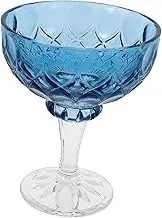 BRIGHTFUFU Ice Cream Cups Glass Vintage Trifle Bowl 220ml Breakfast Bowl Square Dessert Cup