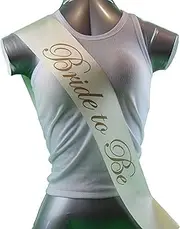Sashes Hens Sash Party Ivory/Gold - Bride To Be One Size Bride to Be