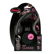 Flexi Classic Retractable Tape Dog Lead Black Medium 5m