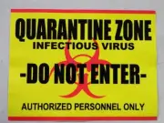 HALLOWEEN HORROR Movie PROP QUARANTINE ZONE INFECTIOUSE VIRUS STICKER/DECAL