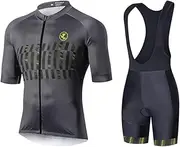 [UGLY FROG] FBADT24H Men's Cycling Suits, Short Sleeve Bicycle Jersey Set, Breathable Cycling Jersey, Cycling Clothing Set, Quick-Drying Cycling Shirt + Cycling Shorts/Bib Shorts with Seat Padding