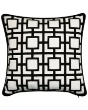 Edie Home Modern Links Applique Indoor & Outdoor Decorative Pillow