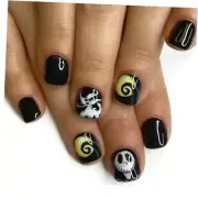 Halloween Press on Nails Square Short Fake Nails Halloween Press on Nails 13