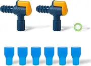 6pcs Bite Valve Replacement for Camelbak, Hydration Pack Mouthpiece with 2 Angled Tube Connector and O-Ring Replacement Parts for Camelbak Backpack Water Reservoir