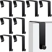 Oudain 8 Pcs Universal Partition Hanger Set Office Cubicle Whiteboard Hanger Metal Cubicle Hooks Accessories Over The Door Mirror Hooks Adjusted to Fit 1.5 to 2.5 Inch Thickness Panels (Black)