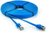 CAT7 S/FTP Bare Copper Ethernet Cable 600Mhz CM Flat Patch Cord ETL Listed 25ft