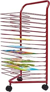 Drying Easel,Classroom Studio Movable Easel,Children's Art Drying Rack,Paper Works Drying and Display Storage Rack (Color:Red, Size:16 Layers)(43x32x85cm)