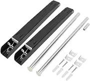 80cm Space Aluminum Retractable Folding Clothes Drying Rack Dual Bracket Wall Hanger for Home Balcony and Hotel Black