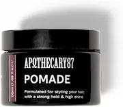 Apothecary 87 Pomade | Water Based Hair Pomade | High Shine Finish, Strong Hold, Medium Weight | All Hair Types | Premium Formulation | 50ml