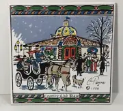 Carolyn Payne Creations Ceramic Tile Trivet Kansas City 1990 Plaza 5” sq