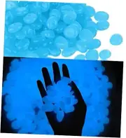 Glow Pebbles, 200 pcs Blue Glowing Rocks, Glow in The Dark Stones for Outdoor