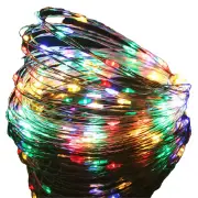 NNEOBA 30M USB LED String Lights Copper Silver Wire Garland Light Waterproof - Multicolor