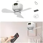 Ceiling Fan with Light Silent with Fan Hook White for Office Dorm Farmhouse