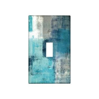 Turquoise Grey Wall Plate 1 Gang Toggle Switch Decortive Teal Light Switch Co...