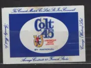 MATCHBOX LABELS UK- Colt45, America liquor advert, Cornish Match,48 -**mint