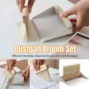 Mini White Brush Broom with Dustpan Car Desk Table Keyboard Cleaning Portable AU