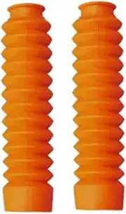 Motorcycle Front Shock Covers Fit for Bike ZJ125 125 CG125 Motorcycle Front Fork Shock Absorber Dust Cover Rubber Protector Gaiters Gators Boots Fork Guards(13 Sections Orange)