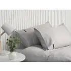 Sheraton Luxury King Single 1000TC Cotton Fitted Sheet w/Pillowcase Set Dove GRY
