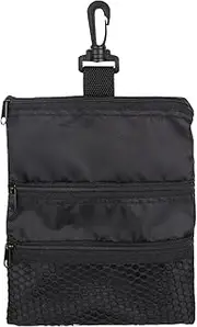 Portable Golf Bag Handbag, Golf Ball Storage Sack with Zipper for Accessories and Gear Clip Hook