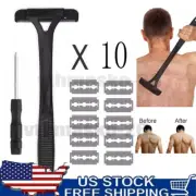 Back 17"Razor Shaver Groomer Full Body Leg Hair Removal Trimmer Set Long Handle