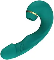 Licking Vibrator Slapping Vagina Dildo G Spot Breast Massager Nipple Clitoris Stimulator Plug Anal Masturbator Sex Toy for Women, Green