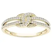 10k Yellow Gold Round Cut 0.15Ct Diamond Engagement Ring Size 7 Clarity I2