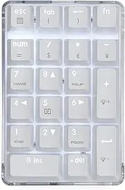 Qisan Mechanical Numeric Keypad GATERON Brown Switch Wired Crystal Case White Backlit Gaming Keypad 21 Keys Mini Numpad Portable Mechanical Numpad Extended | Laptop Accessories | keypad for Computer