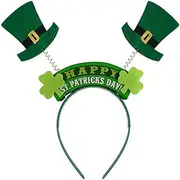[SOPSTUO] St patricks Day Headband, St Patricks Day Accessories, St Patricks Day Outfits Accessories, Irish Hat Head Bopper, Green Shamrock Headbands for Adults Kids