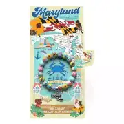NEW JILZARAH Clay Beads DESTINATION STATE MARYLAND Multi color 8mm Bracelet