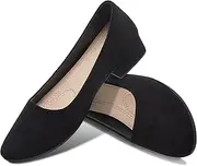 [AISFAESㅤ] AISFAES Women Pumps Low Chunky Rounded Toe Heels Healed Dress Pumps Elegant Wedges Working Shoes