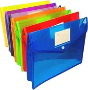 7 Pack A4 Plastic File Folders, ZACHMEST Waterproof Transparent Expandable File Organiser Portable Large Capacity File Clear Document Folders Wallet for Office Business School Home