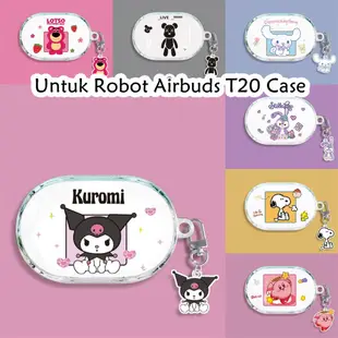 Ungu For Robot Airbuds T20 Case 卡通紫兔透明軟矽膠耳機套保護套