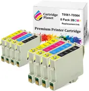 8 Pack (2BK,2C,2M,2Y) Compatible Ink for Epson T0561 T0562 T0563 T0564 for Epson Stylus Photo R250 Stylus Photo RX430 Stylus Photo RX530